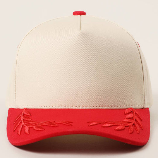 Plain Two Tone Canvas Cotton Bay Leaf Trucker Hat: BLU / One Size