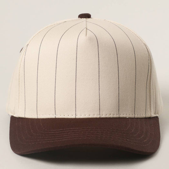 Two-Tone Pinstripe Canvas Trucker Hat: BLU / One Size