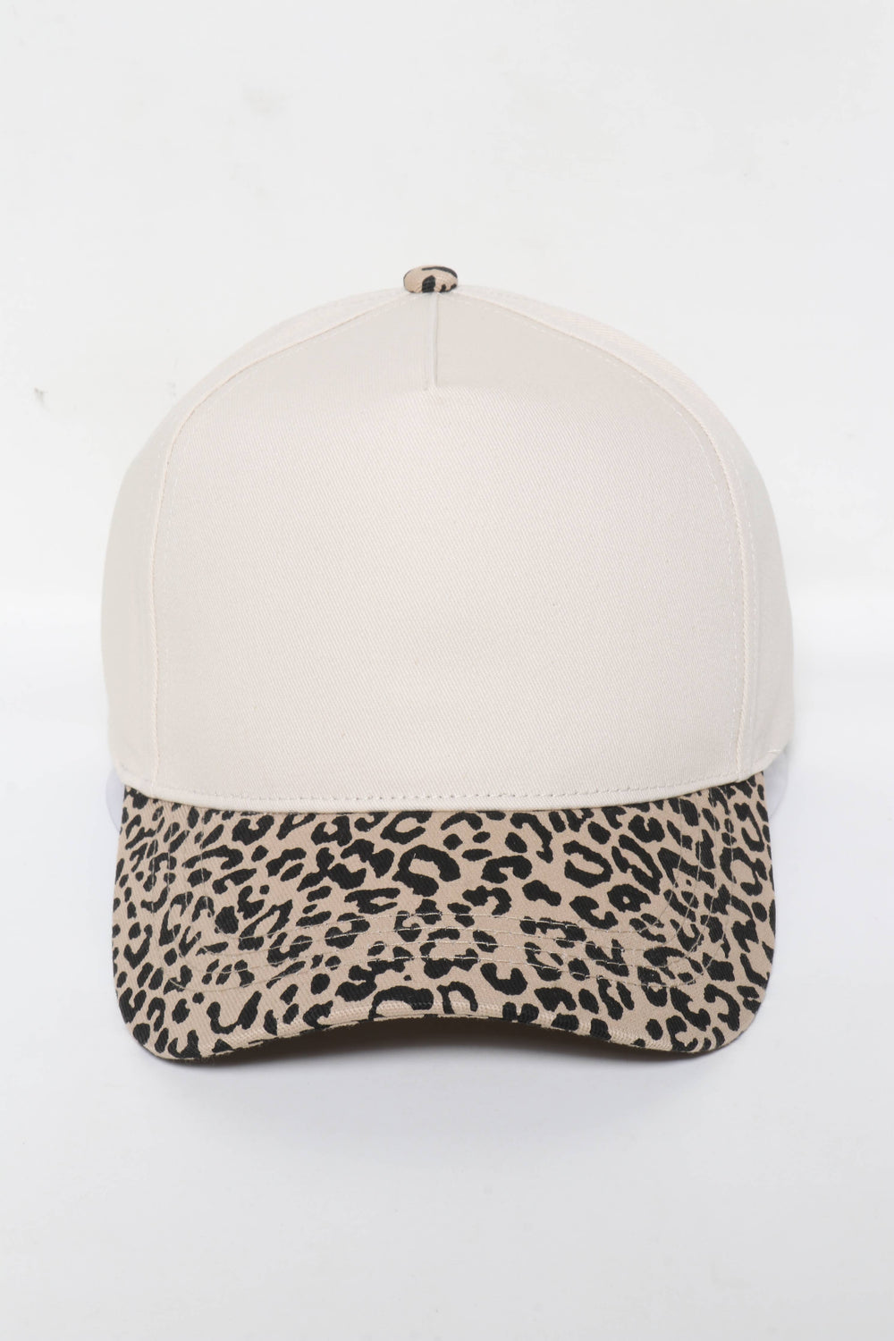 5 Panels with Leopard Print Brim 5 Panel Caps: Leopard