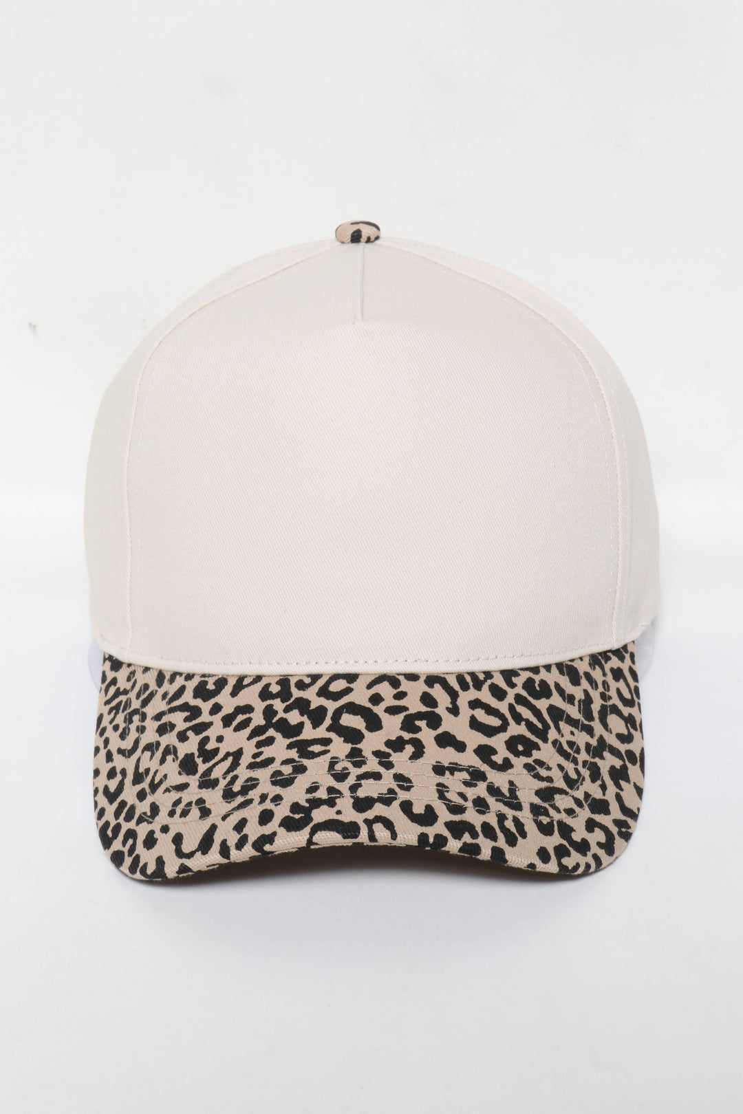5 Panels with Leopard Print Brim 5 Panel Caps: Leopard