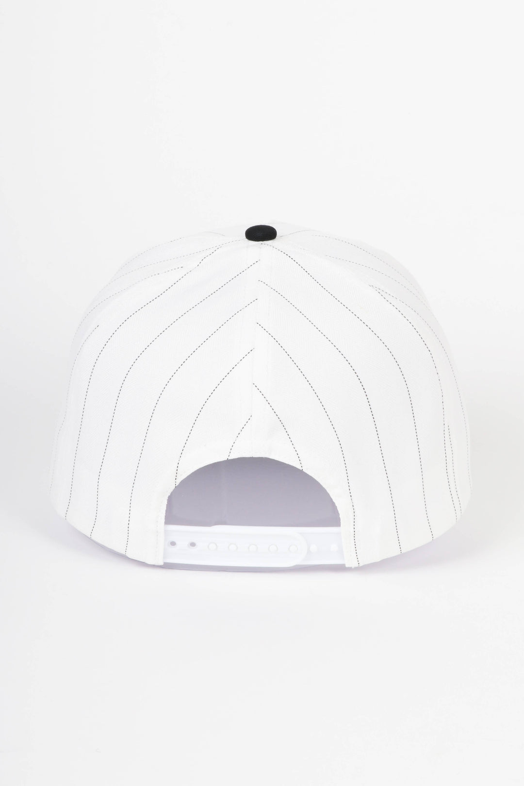 Pinstripe Two-Tone Baseball Cap: Black