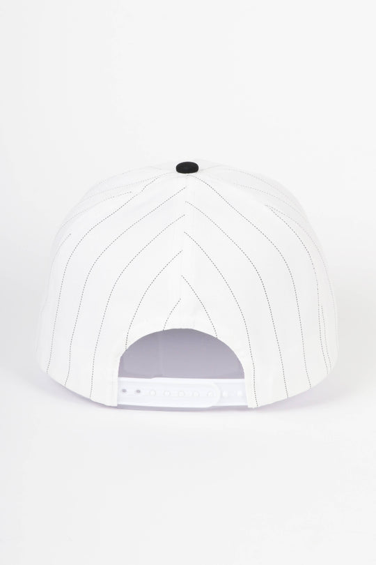 Pinstripe Two-Tone Baseball Cap: Black