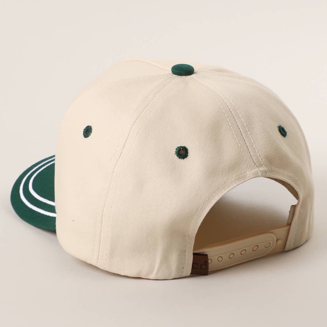 Double Stitched Plain Two Tone Canvas Cotton Trucker Hat: BEIGE / One Size