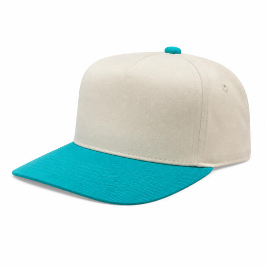 TCTAN-DZ-5 PANEL 2TONE SNAP BACK HATS DOZEN   (BEST SELLER): TAN/JADE