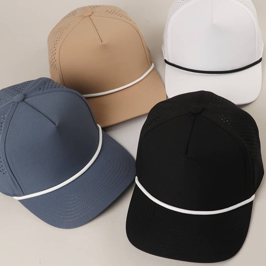 Solid Color 5 Panel Premium Materials Trucker Hat: WHITE/BLACK / One Size