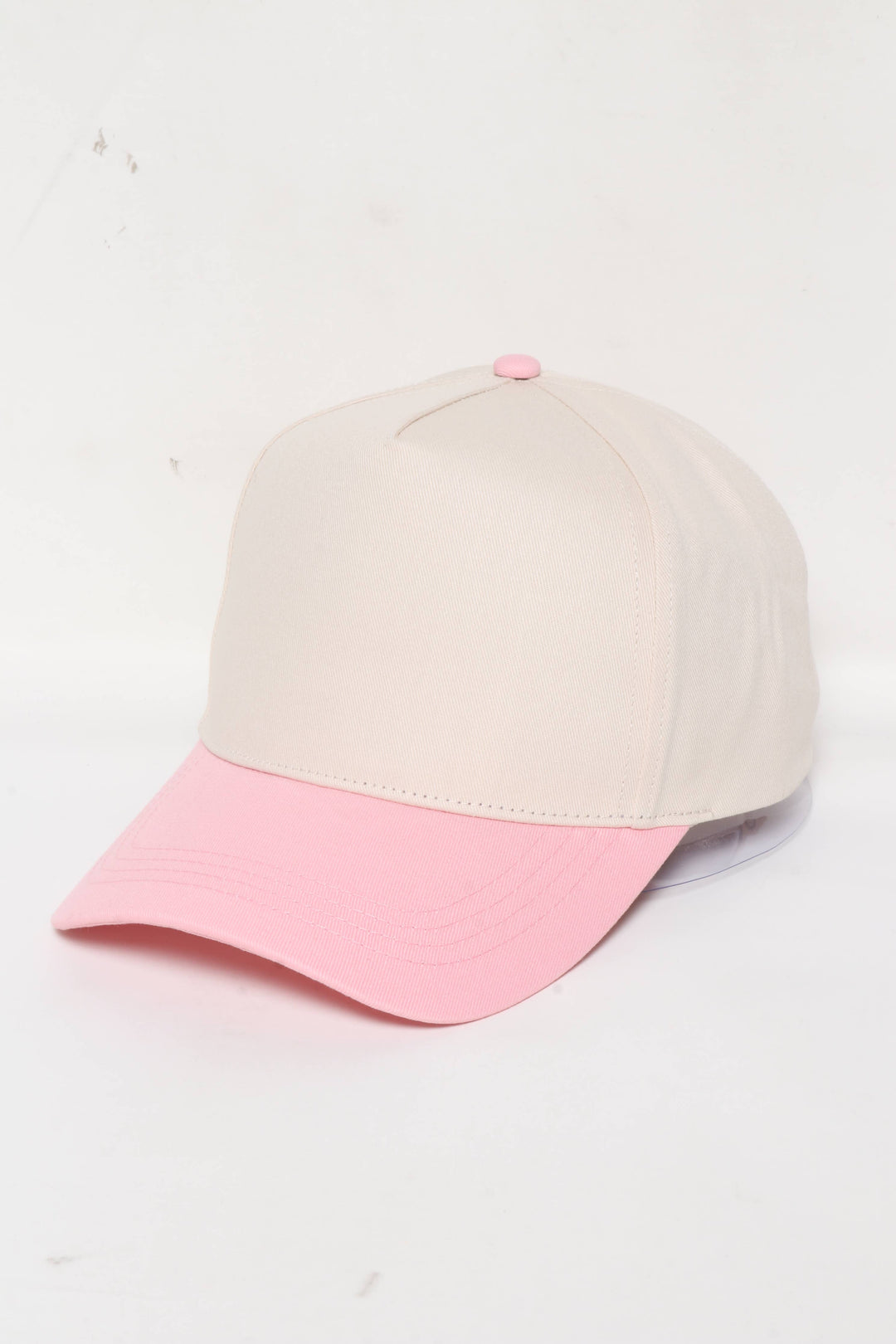 5 Panel Cotton Two-Tone Caps: Pink