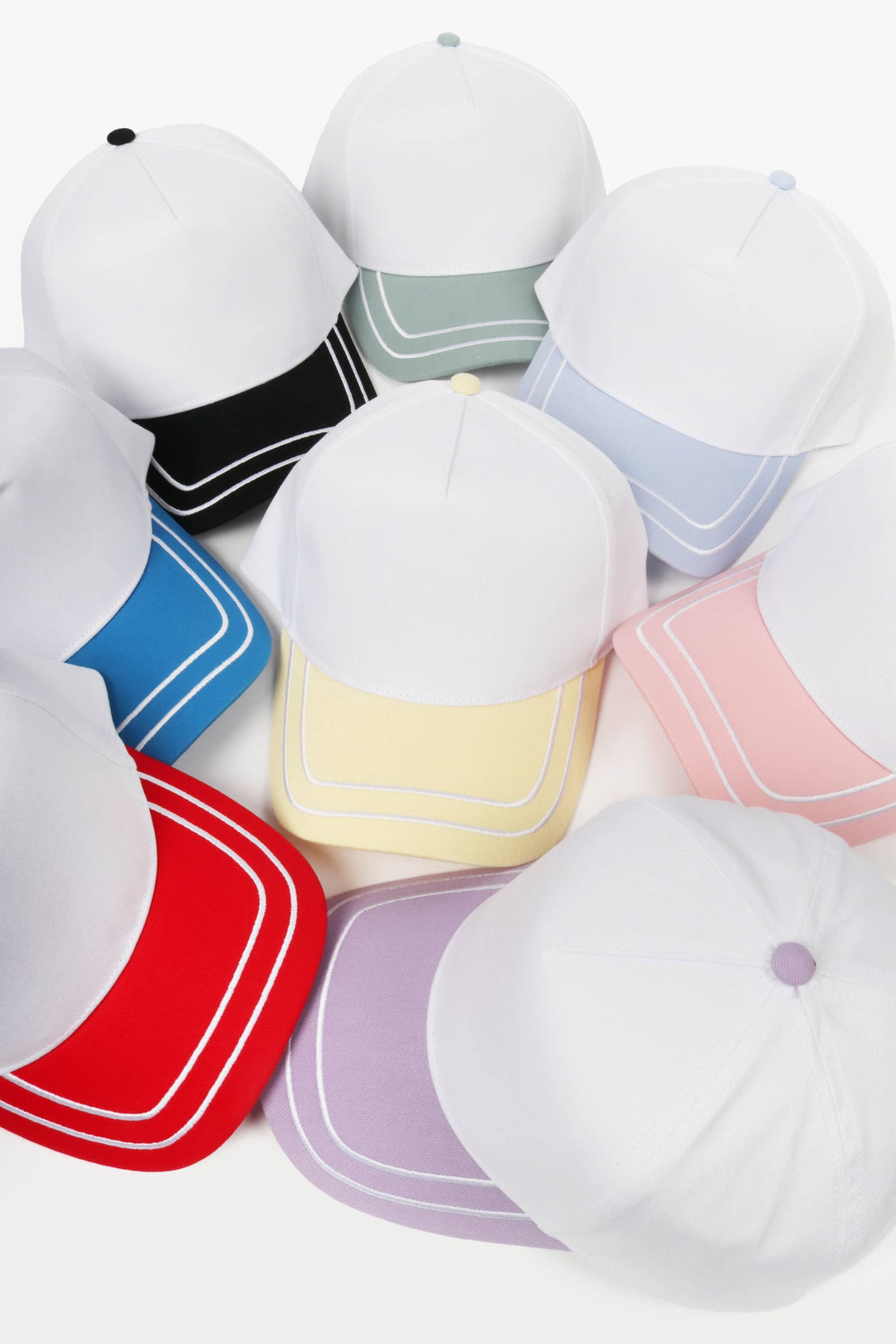 Retro Stripe Brim Two Tone 5-Panel Cap: Yellow