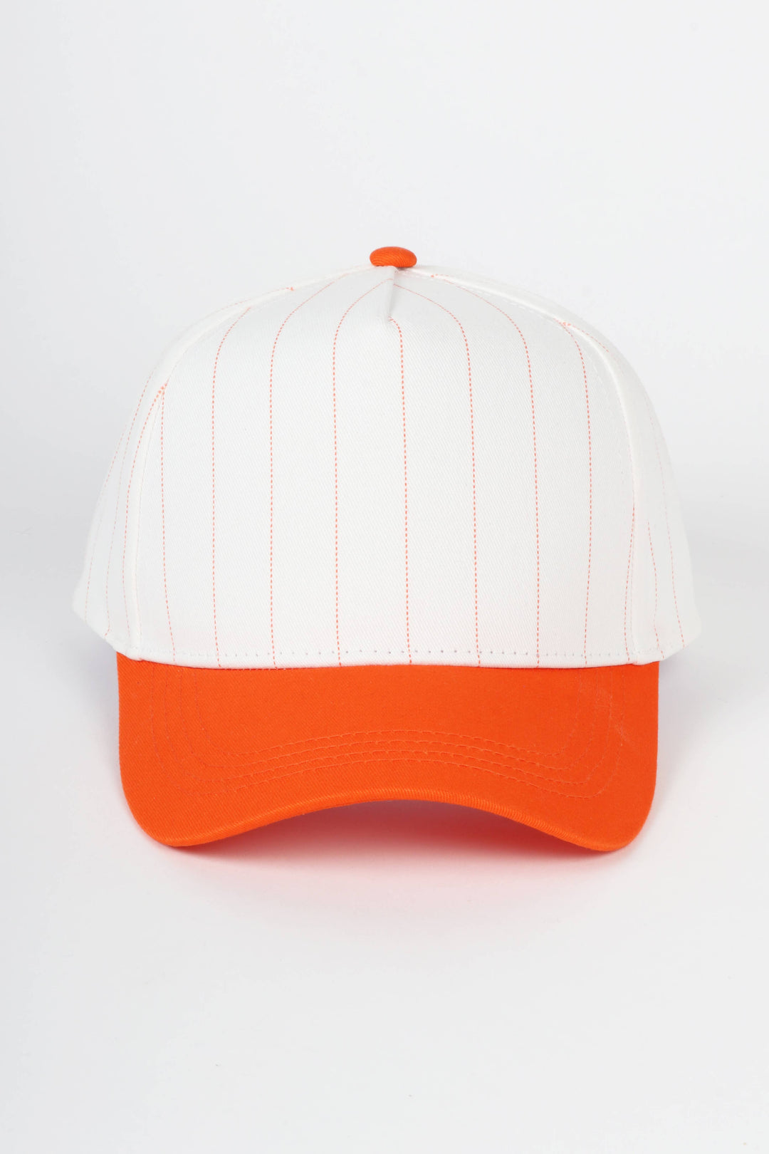 Pinstripe Two-Tone Baseball Cap: Black