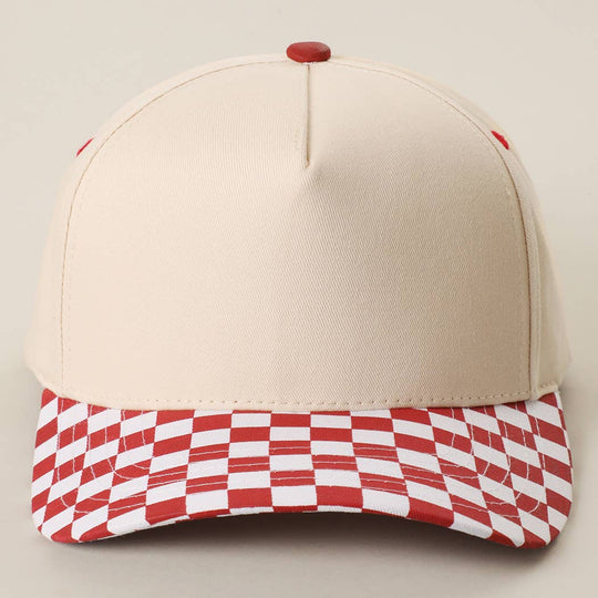 CHECKERBOARD Brim Two-Tone Trucker Hat: PUP / ONE SIZE