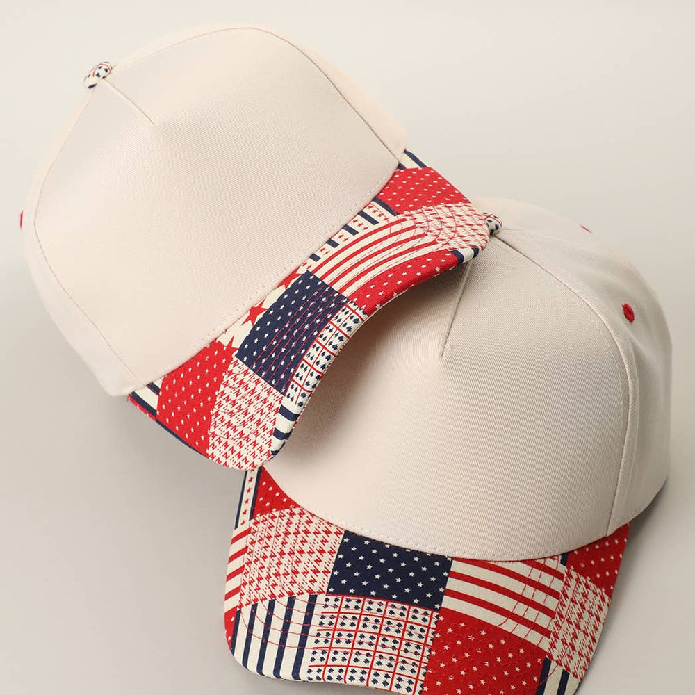Americana Patchwork Brim Trucker Hat: MULTI / ONE SIZE