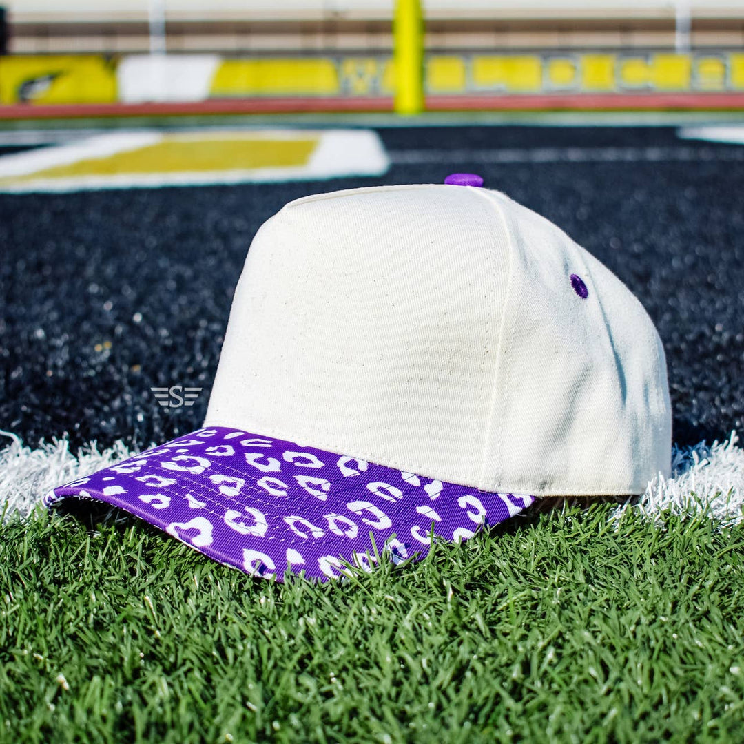 Canvas Front Leopard Bill Magna Pony® Cap: Orange