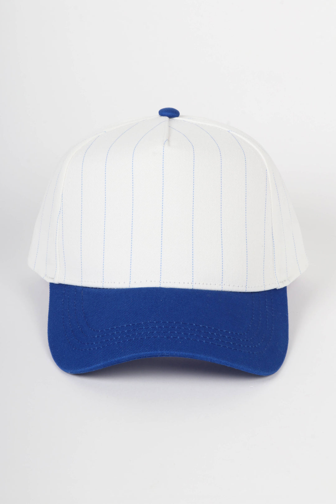 Pinstripe Two-Tone Baseball Cap: Black