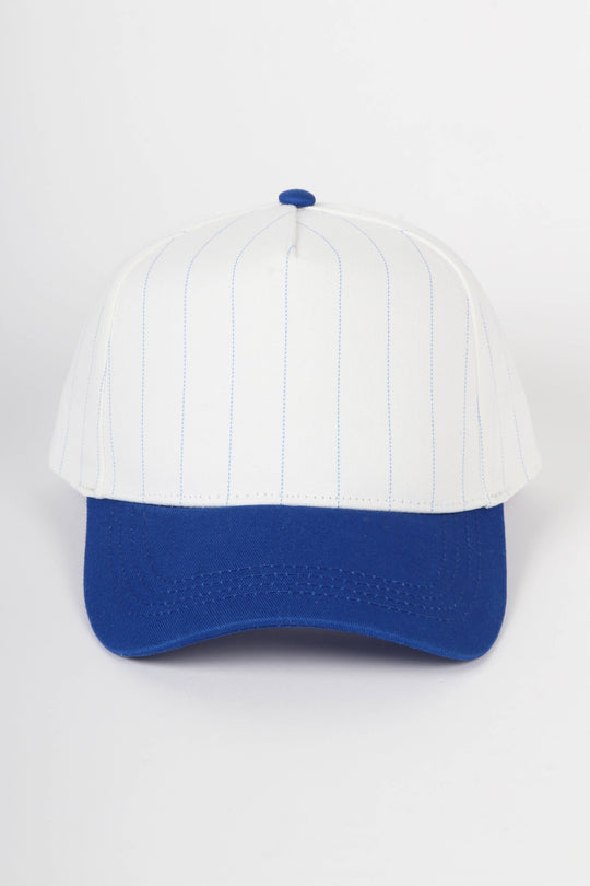Pinstripe Two-Tone Baseball Cap: Black