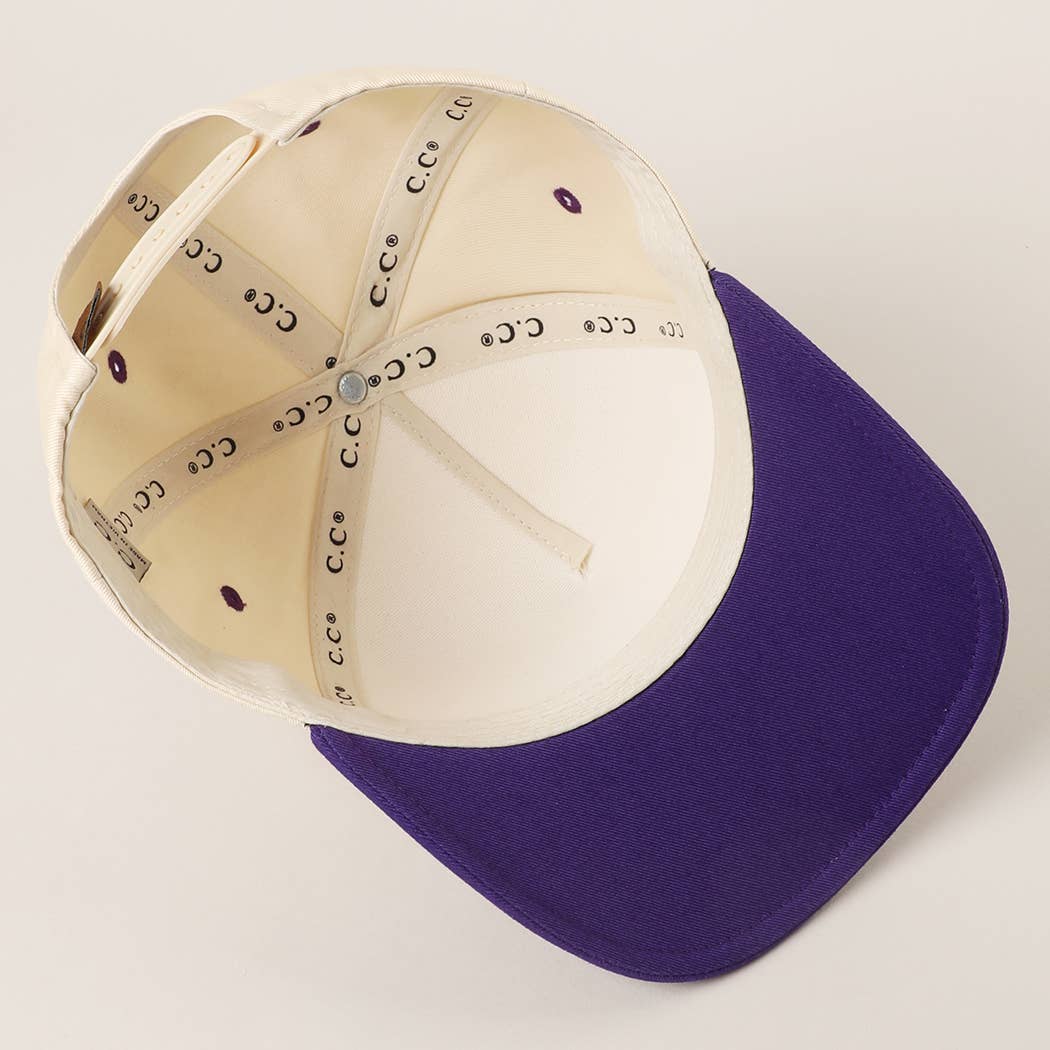 Plain Two Tone Canvas Cotton Bay Leaf Trucker Hat: BLU / One Size