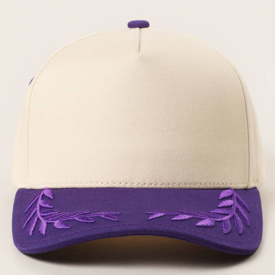 Plain Two Tone Canvas Cotton Bay Leaf Trucker Hat: BLU / One Size