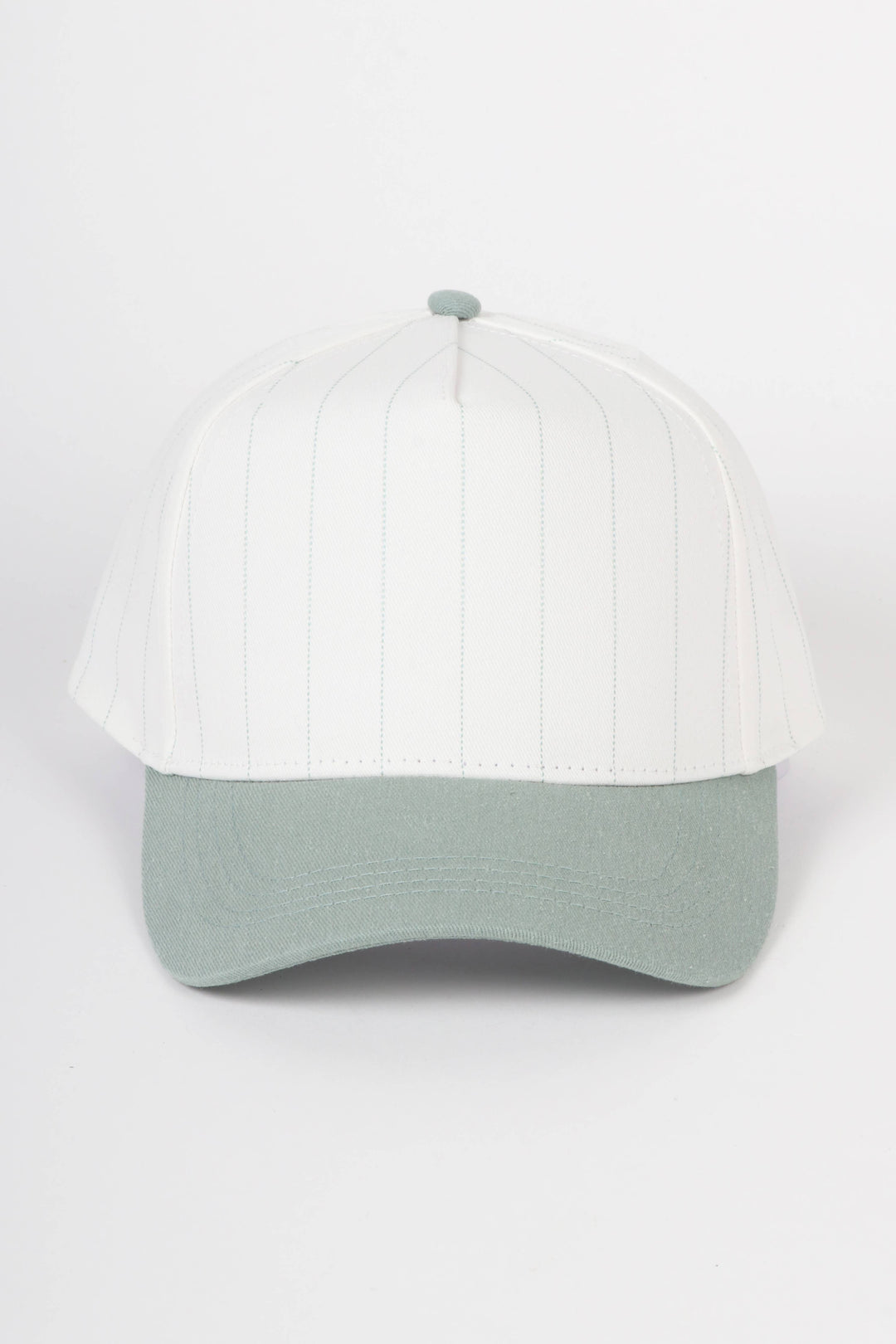 Pinstripe Two-Tone Baseball Cap: Black
