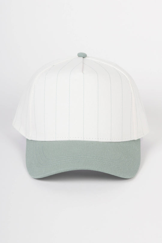 Pinstripe Two-Tone Baseball Cap: Black