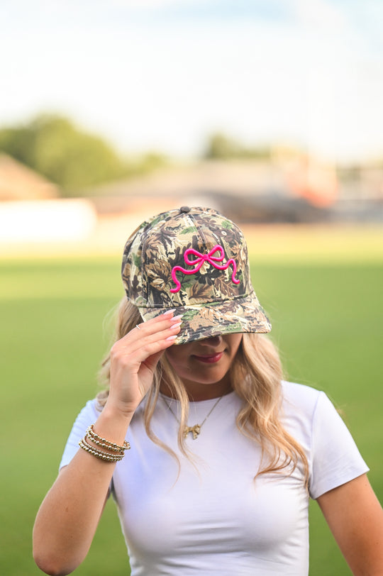 #14 Camo Pink Bow Hat