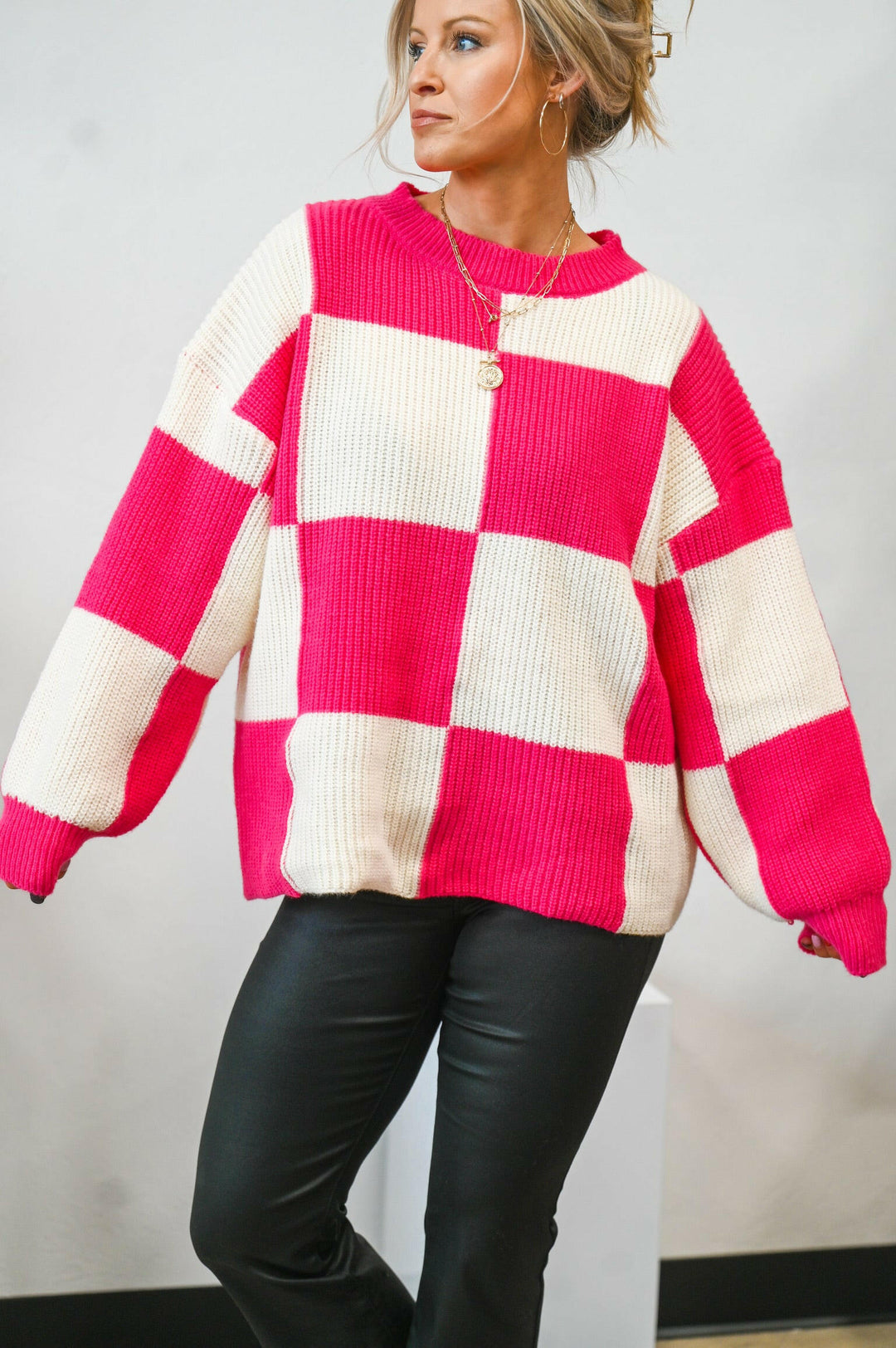 Checkered Sweater - Friends Market Boutique