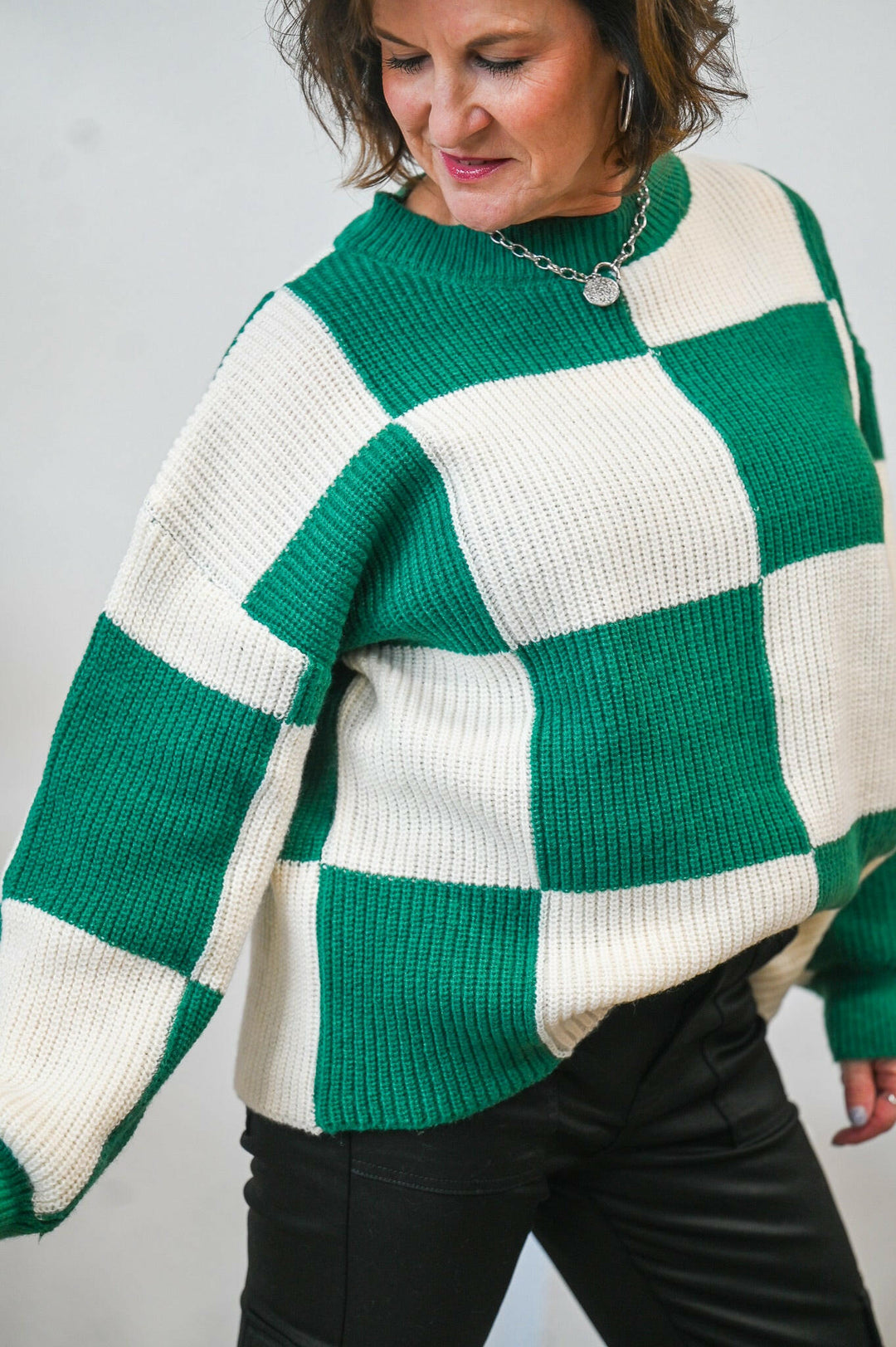 Checkered Sweater - Friends Market Boutique