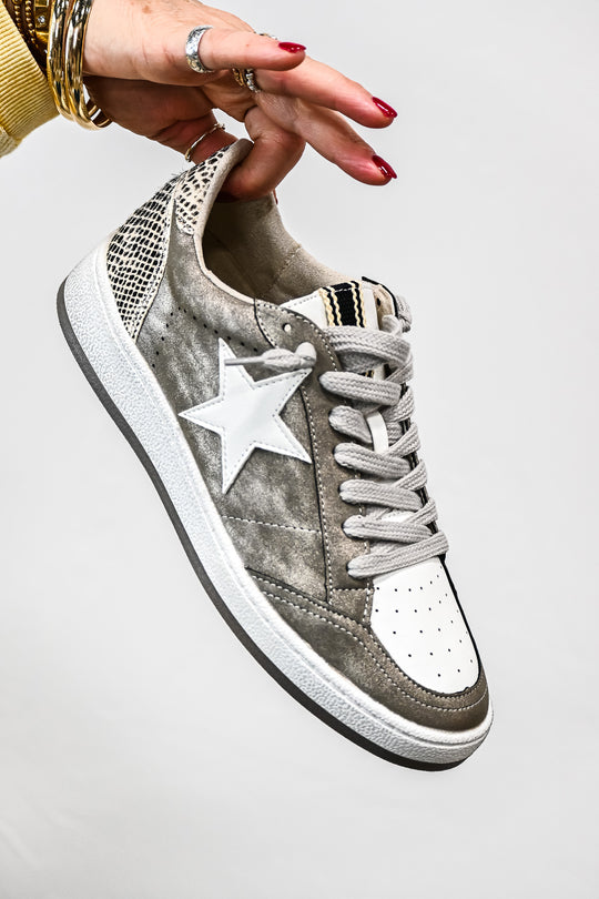 Paz Pewter Sneaker - Friends Market Boutique