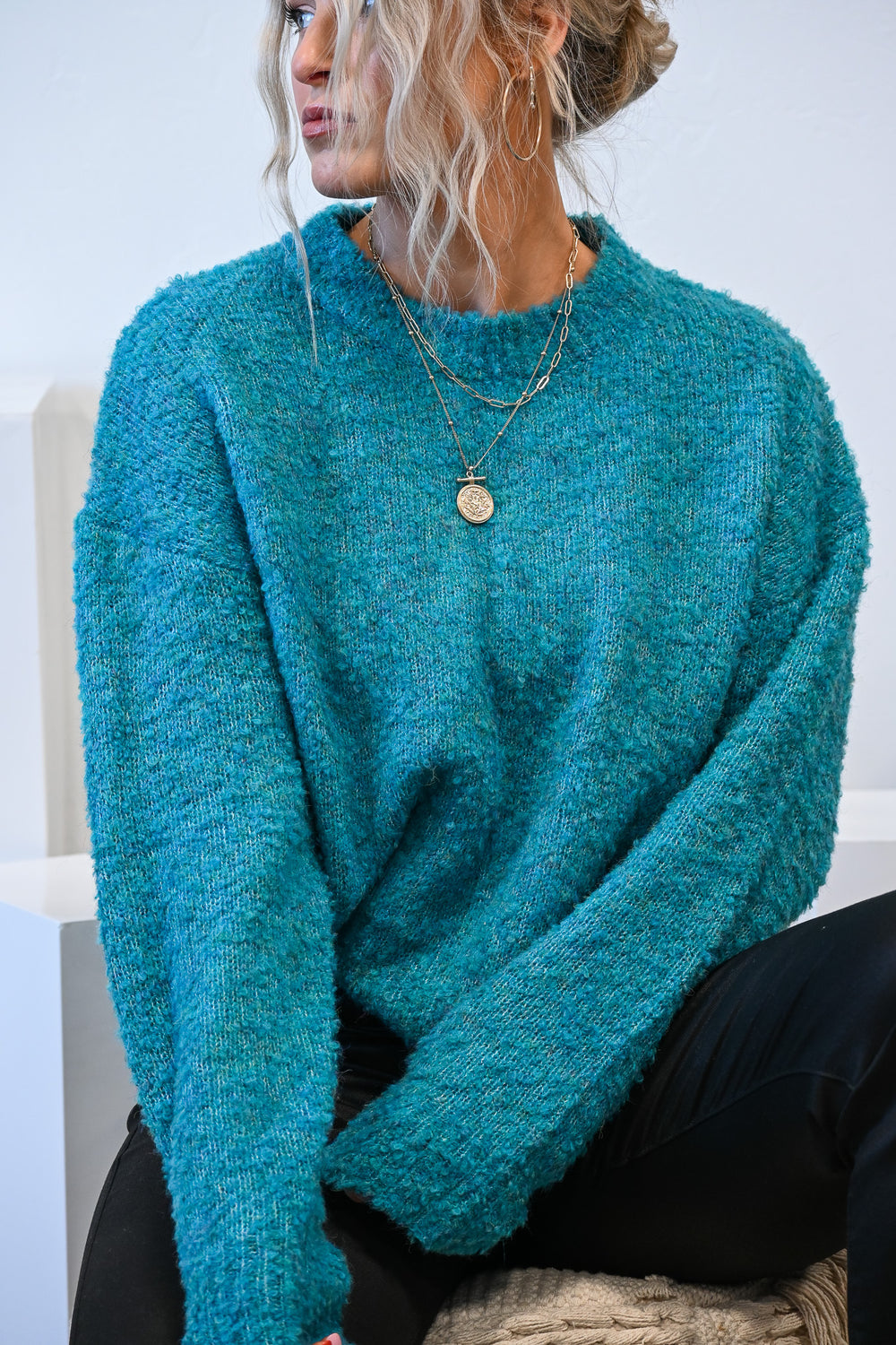 Zoey Fuzzy Sweater - Friends Market Boutique