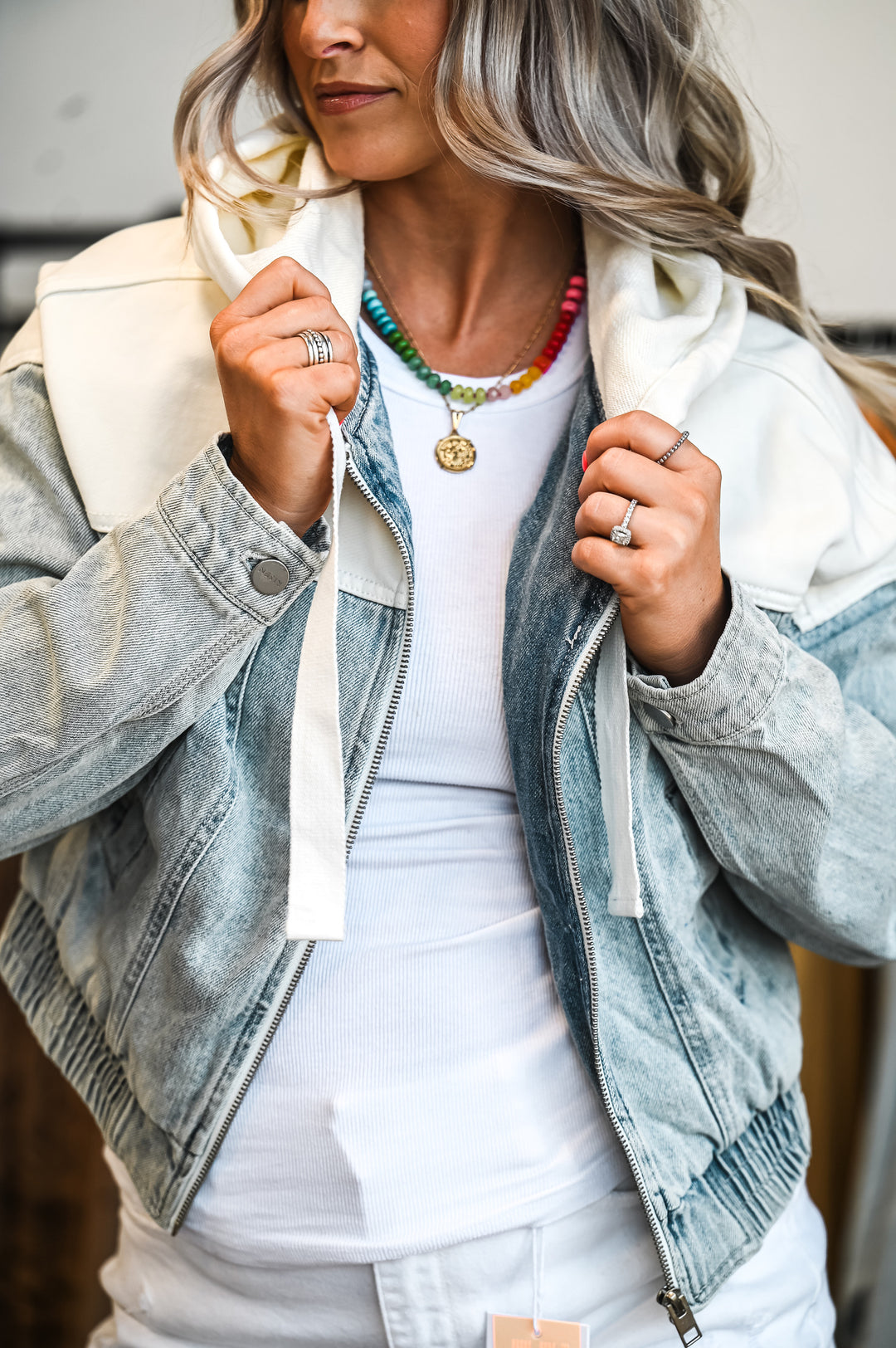 Cosmic Risen Bomber Denim Jacket