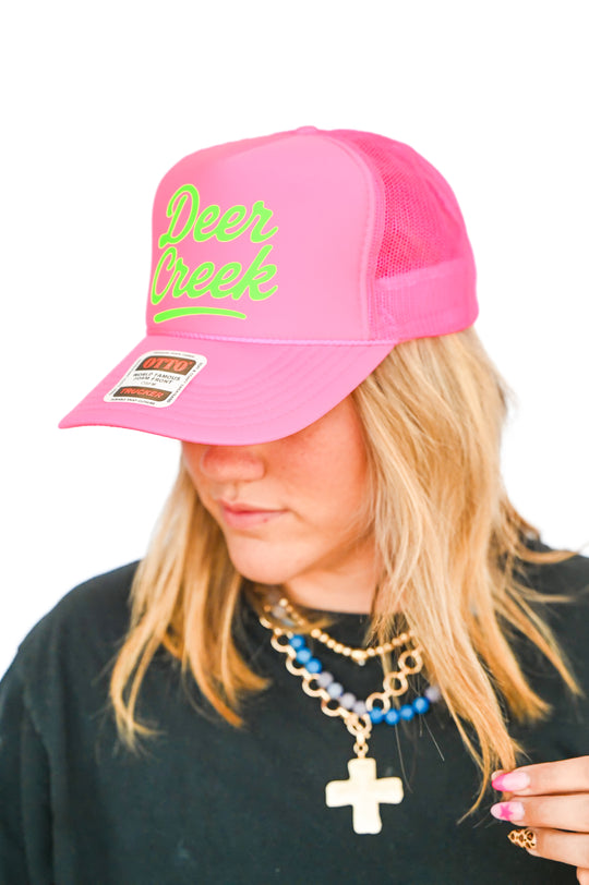#8 Pink Deer Creek w/ Lime Green Hat