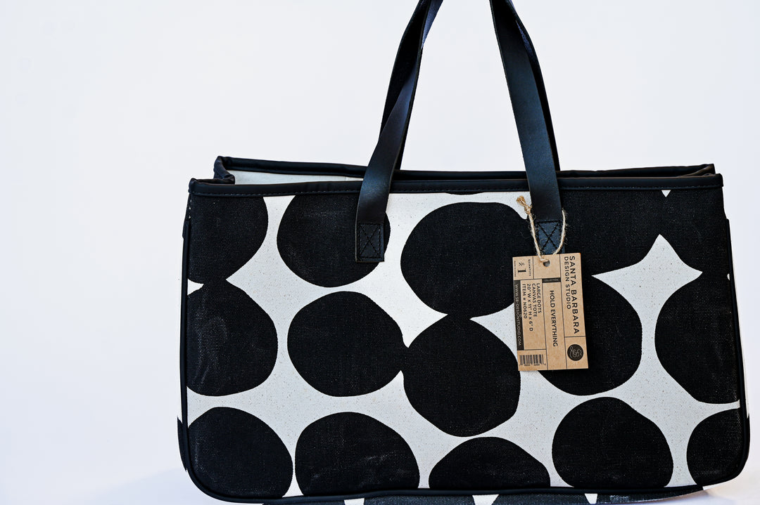 White Large Dot Tote