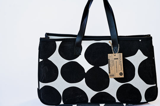 White Large Dot Tote
