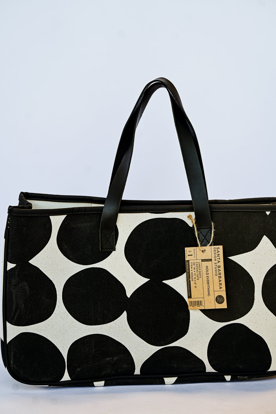 White Large Dot Tote