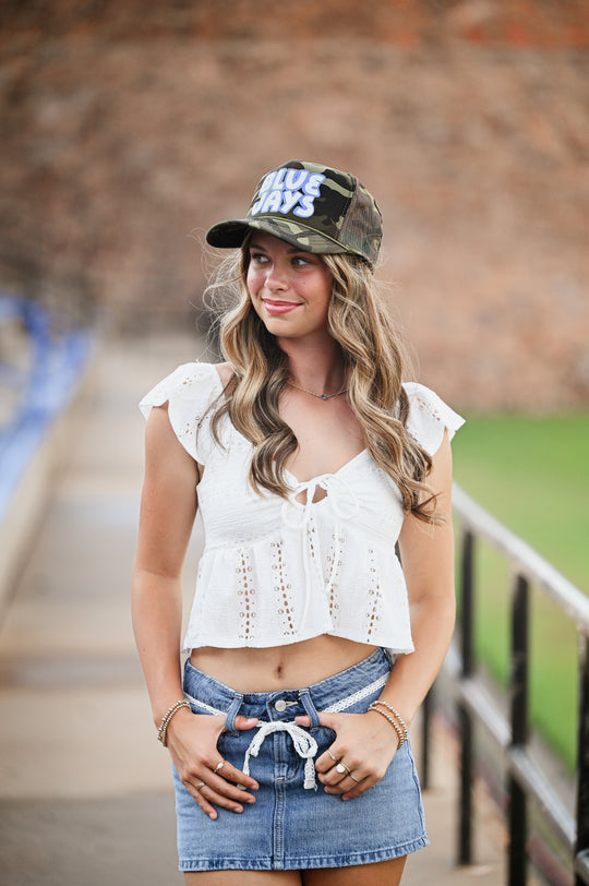 #12 Camo Bluejays Sparkle Hat