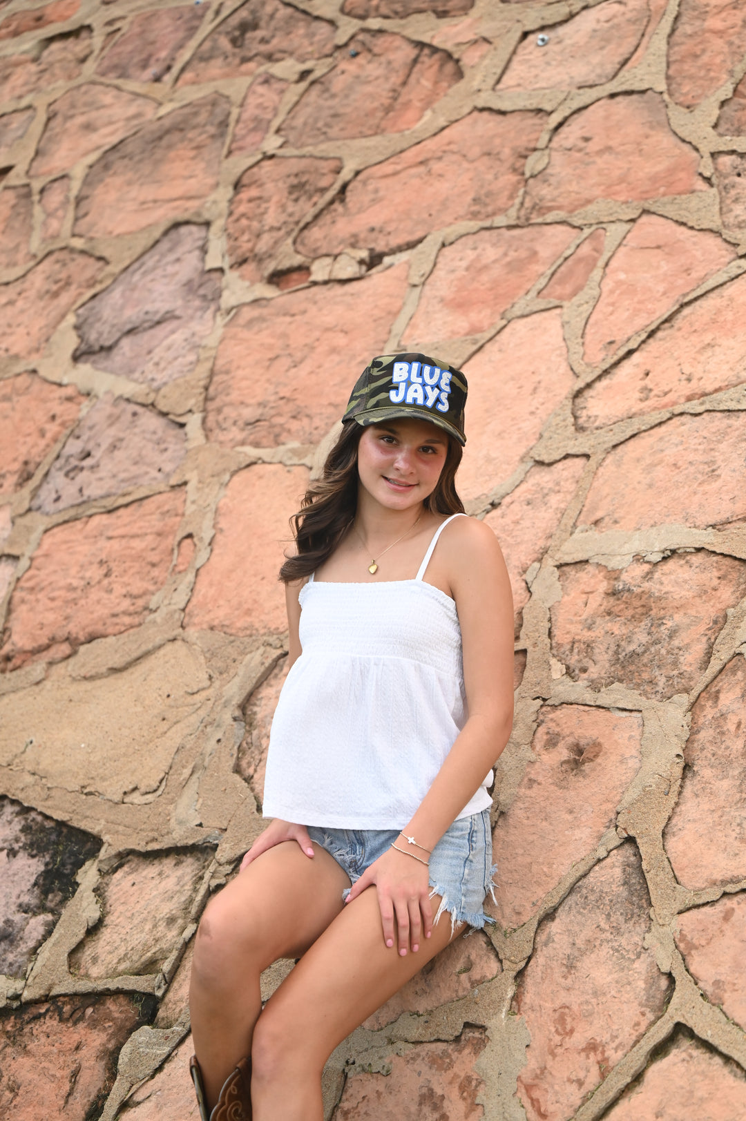 #12 Camo Bluejays Sparkle Hat