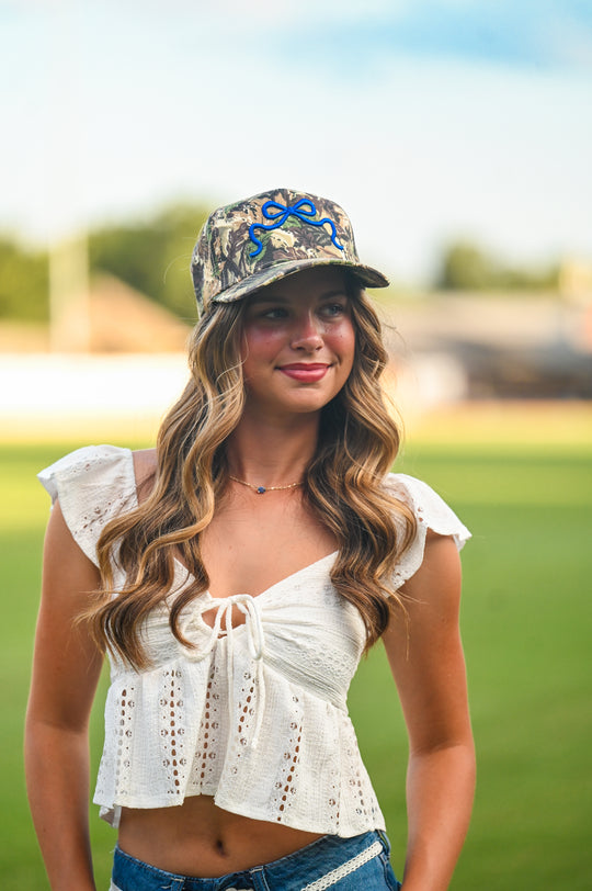 #5 Camo Blue Bow Hat