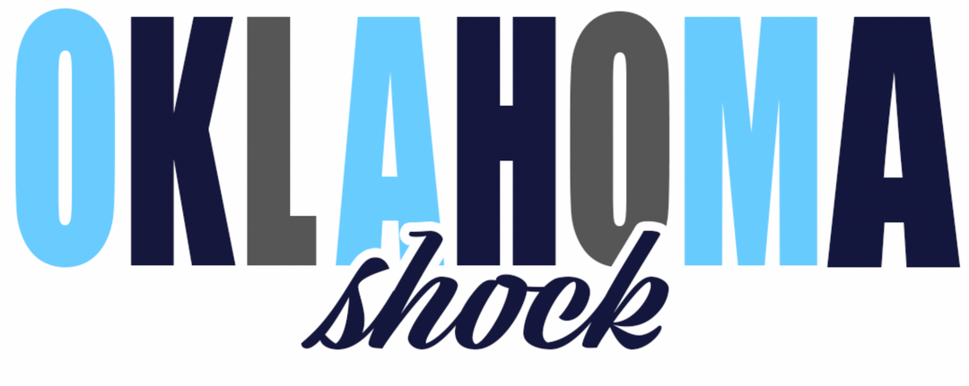 OKLAHOMA SHOCK CURSIVE NAVY SIDE STRIPE HAT