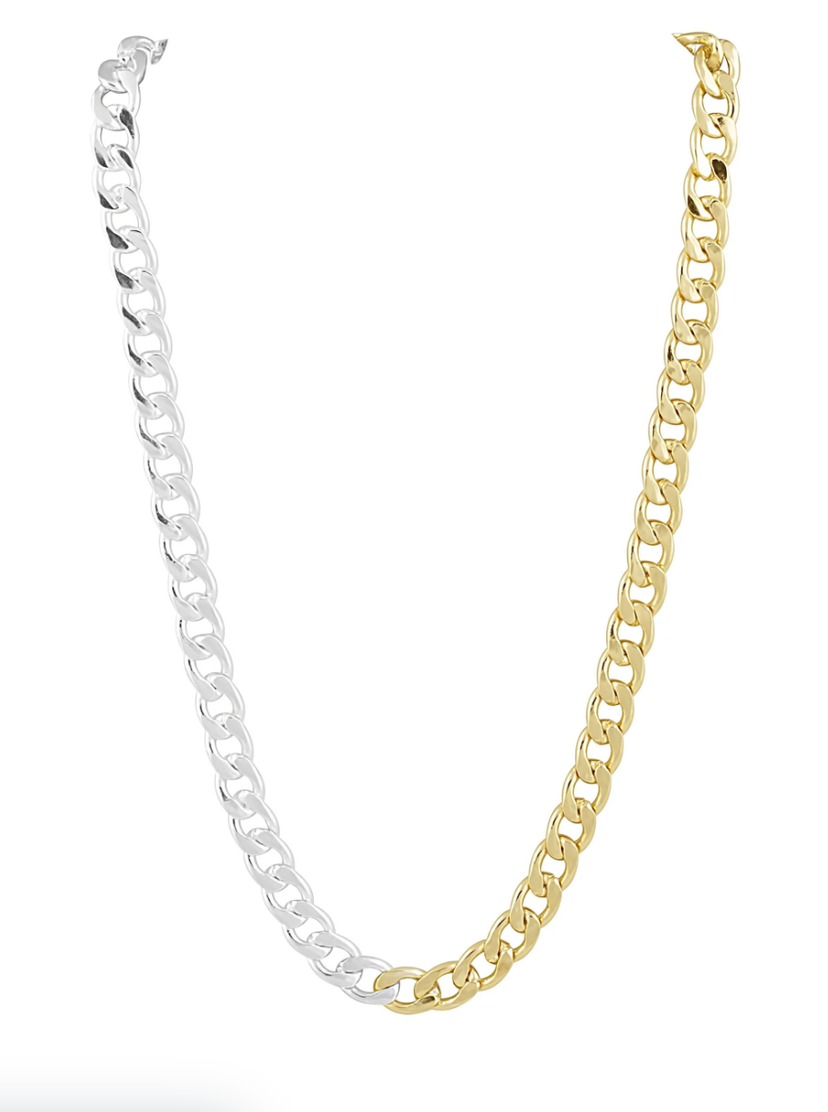 Leila Link Necklace Two Toned