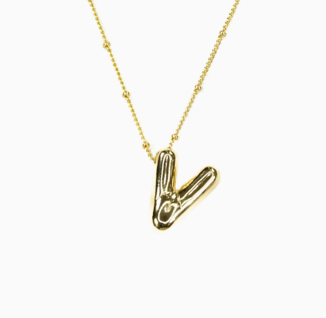 Bubble Initial Necklace