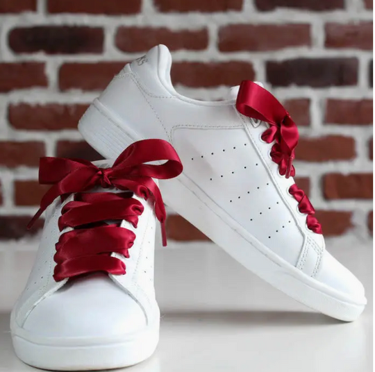 Burgundy Satin Shoelaces