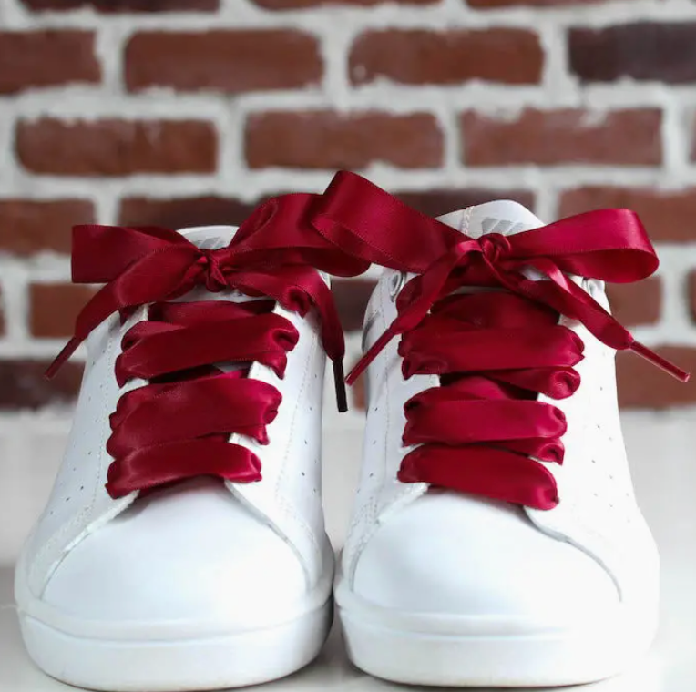 Burgundy Satin Shoelaces