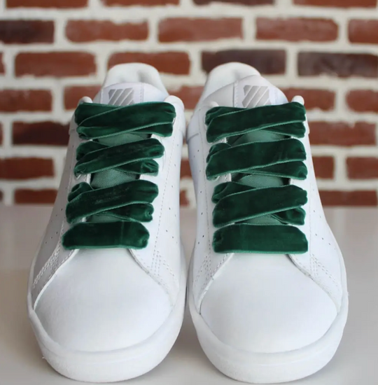 Green Velvet Shoelaces