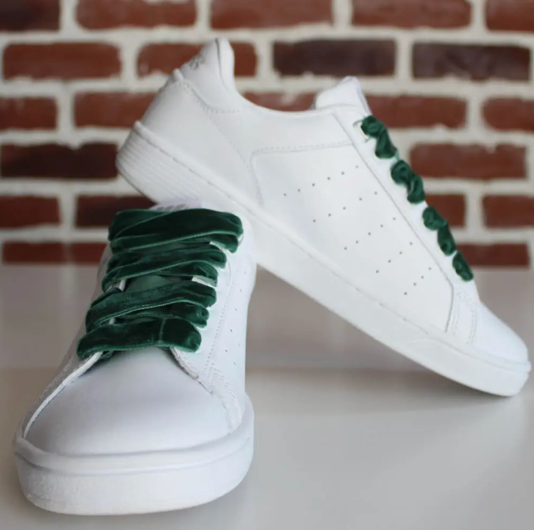 Green Velvet Shoelaces