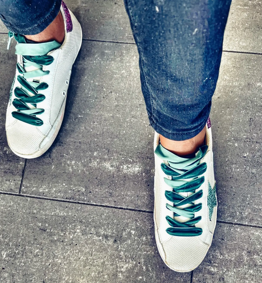 Green Velvet Shoelaces