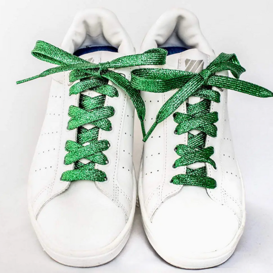 Green Glitter Shoelaces