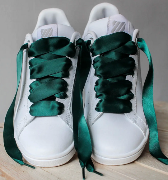 Green Satin Shoelaces