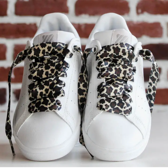 Leopard Satin Shoelaces