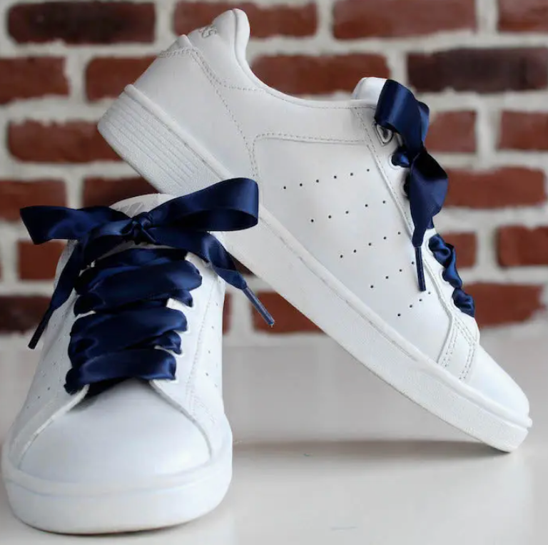 Navy Satin Shoelaces