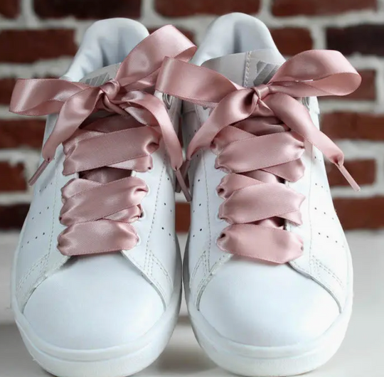 Pink Satin Shoelaces