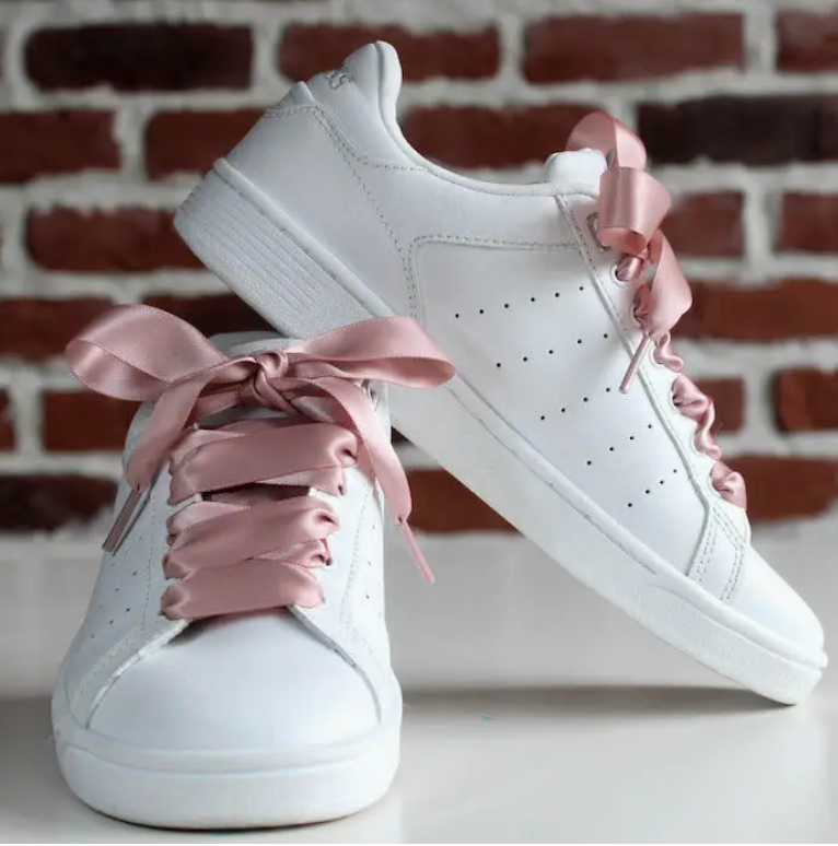 Pink Satin Shoelaces