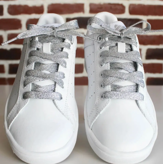 Silver Glitter Shoelaces