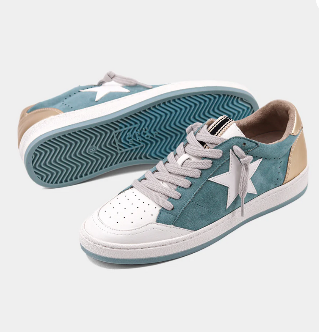 Paz Aqua Suede Shu Shop Sneaker